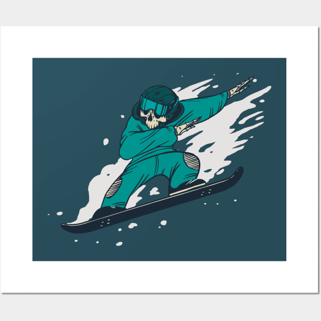 Snowboarding Skeleton Wall Art by LR_Collections